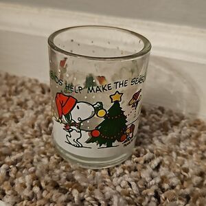 Snoopy christmas tree vintage votive candle holder